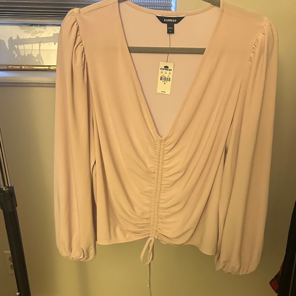 Express Women's Blush Ruched Blouse